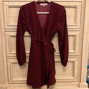 Loft - dark red wrap dress